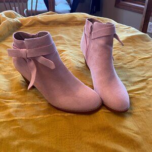 Cute Pink Suede Booties Size 11 NEW IN BOX!!!